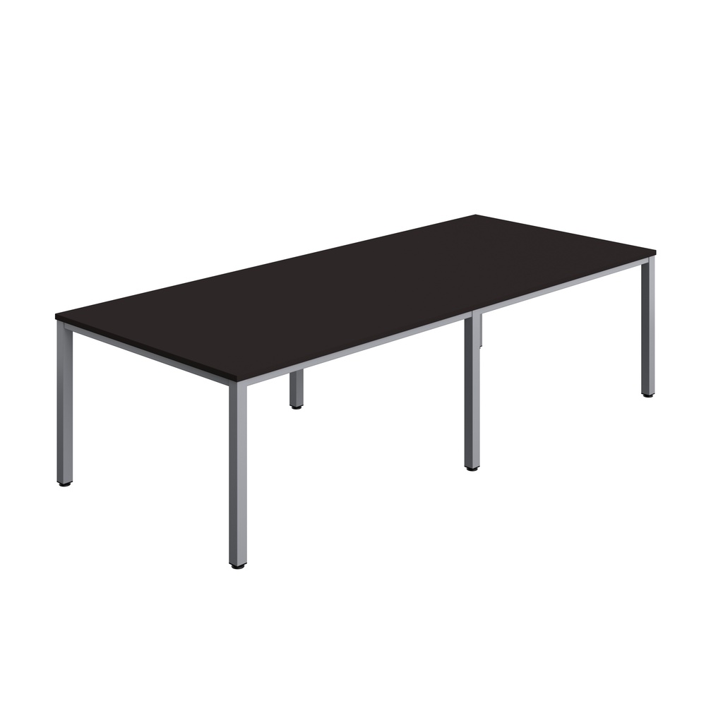 FRACTION INFINITY 280 X 120 MEETING TABLE - ANTHRACITE WITH SILVER LEGS