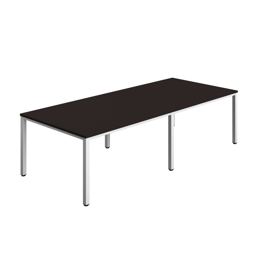 FRACTION INFINITY 280 X 120 MEETING TABLE - ANTHRACITE WITH WHITE LEGS