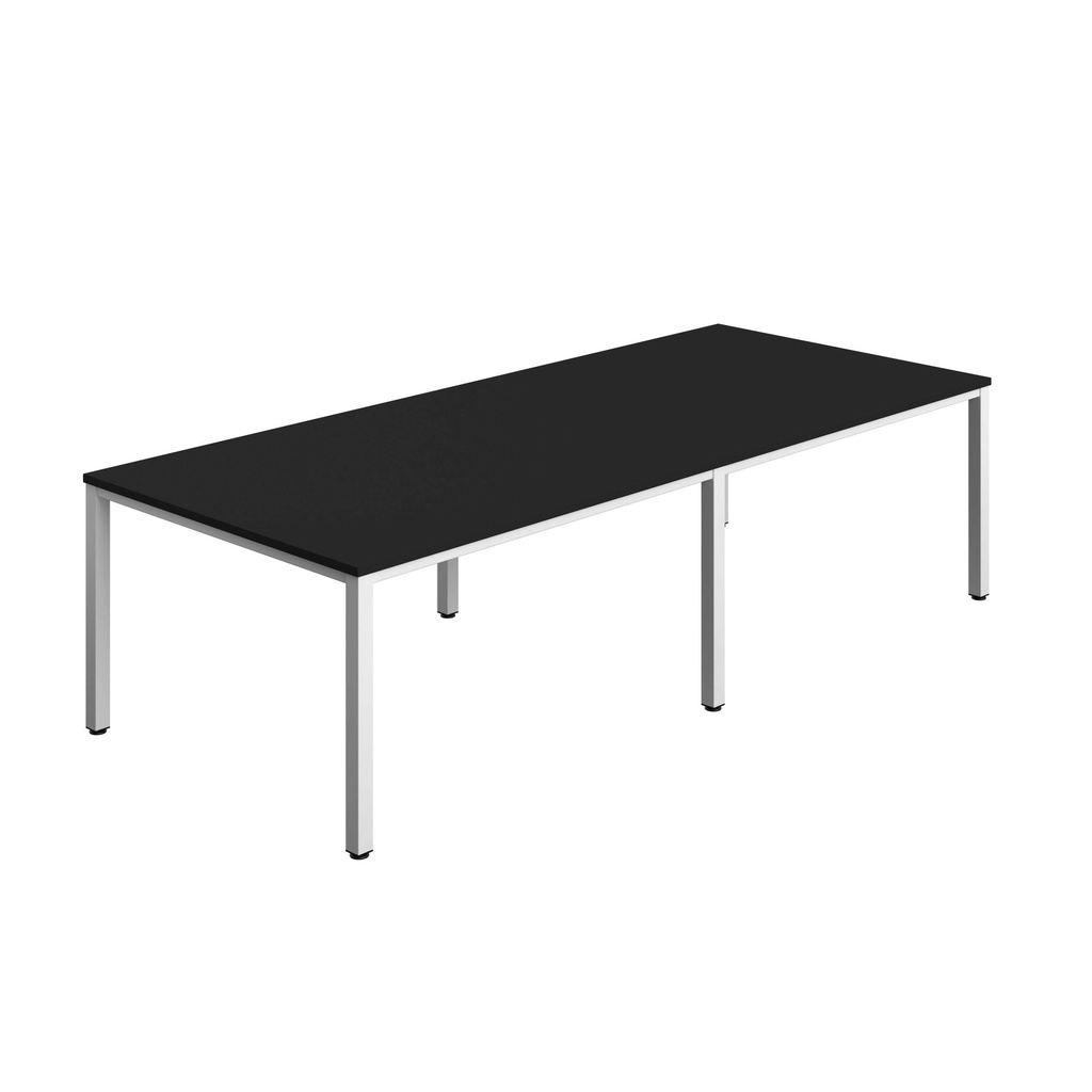 FRACTION INFINITY 280 X 120 MEETING TABLE - BLACK WITH WHITE LEGS