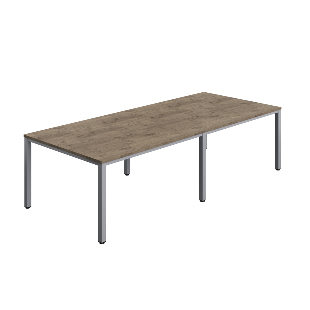 FRACTION INFINITY 280 X 120 MEETING TABLE - GREY NEBRASKA OAK WITH SILVER LEGS