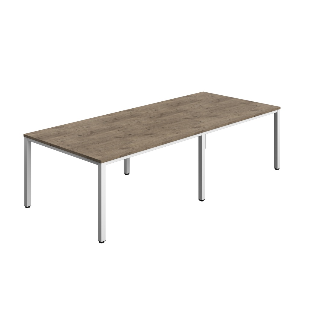 FRACTION INFINITY 280 X 120 MEETING TABLE - GREY NEBRASKA OAK WITH WHITE LEGS