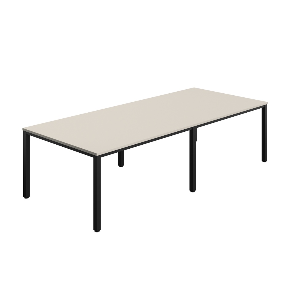 FRACTION INFINITY 280 X 120 MEETING TABLE - GREY WITH BLACK LEGS