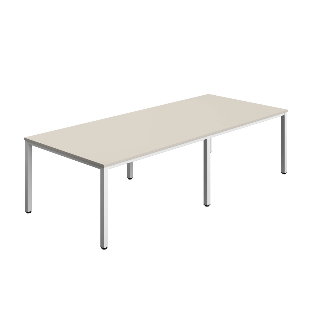 FRACTION INFINITY 280 X 120 MEETING TABLE - GREY WITH WHITE LEGS