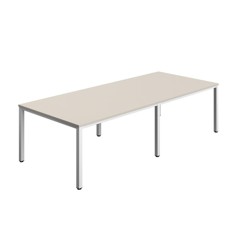 FRACTION INFINITY 280 X 120 MEETING TABLE - GREY WITH WHITE LEGS
