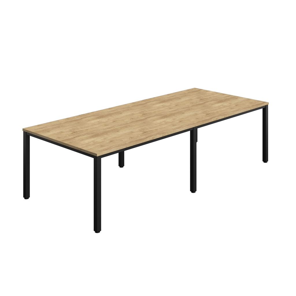 FRACTION INFINITY 280 X 120 MEETING TABLE - NATURAL NEBRASKA OAK WITH BLACK LEGS