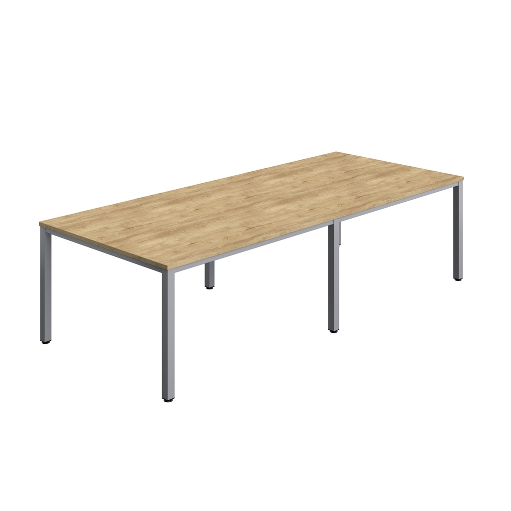 FRACTION INFINITY 280 X 120 MEETING TABLE - NATURAL NEBRASKA OAK WITH SILVER LEGS