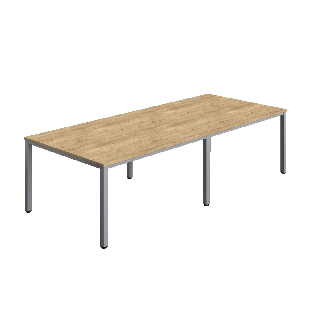 FRACTION INFINITY 280 X 120 MEETING TABLE - NATURAL NEBRASKA OAK WITH SILVER LEGS