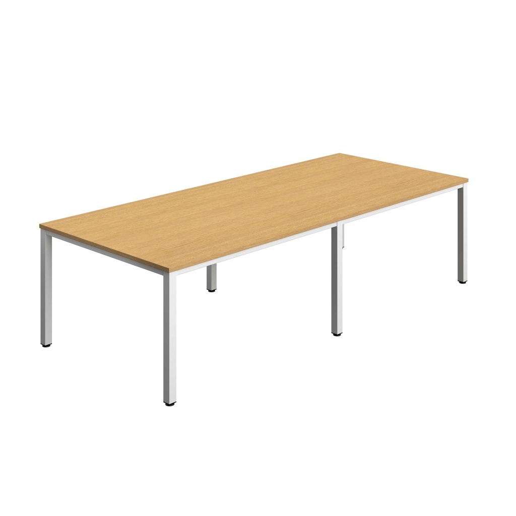 FRACTION INFINITY 280 X 120 MEETING TABLE - SORANO OAK WITH WHITE LEGS