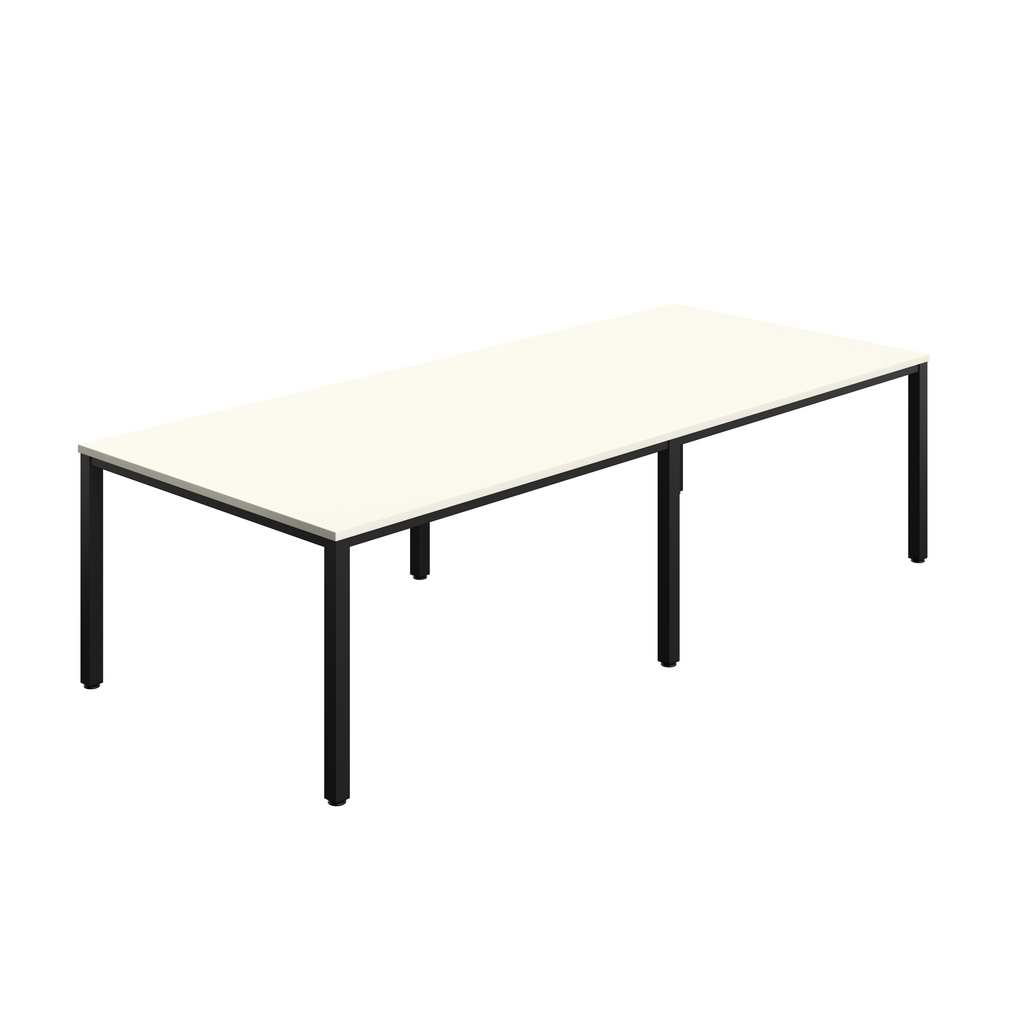 FRACTION INFINITY 280 X 120 MEETING TABLE - WHITE WITH BLACK LEGS