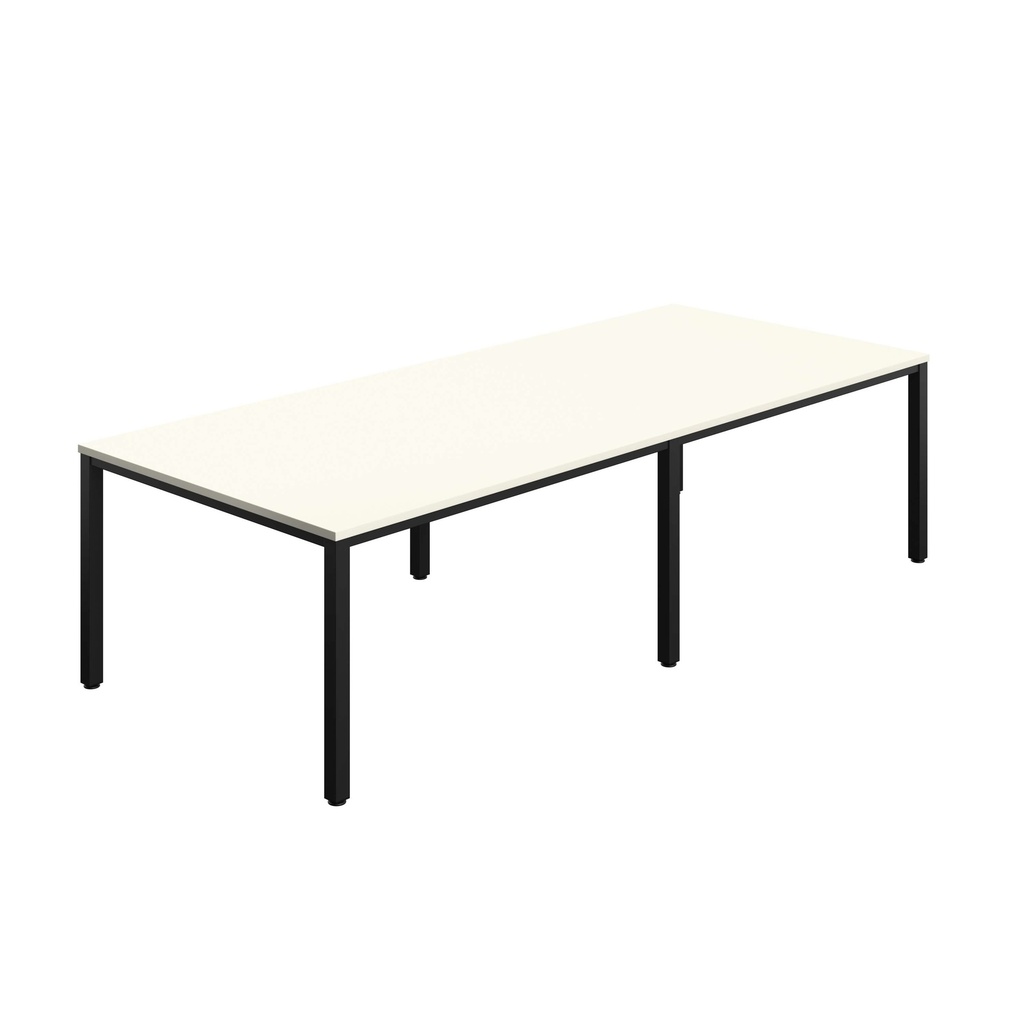 FRACTION INFINITY 280 X 120 MEETING TABLE - WHITE WITH BLACK LEGS