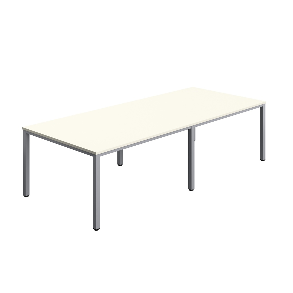 FRACTION INFINITY 280 X 120 MEETING TABLE - WHITE WITH SILVER LEGS