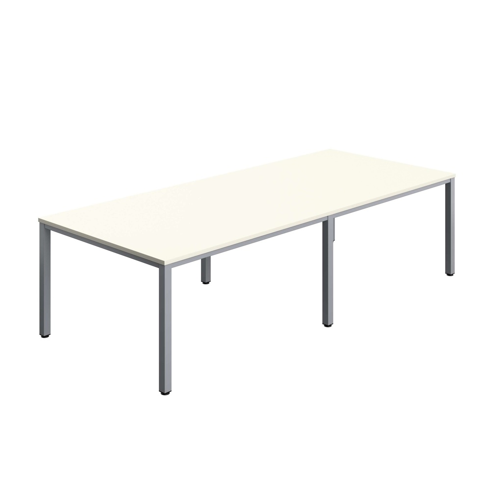 FRACTION INFINITY 280 X 120 MEETING TABLE - WHITE WITH SILVER LEGS