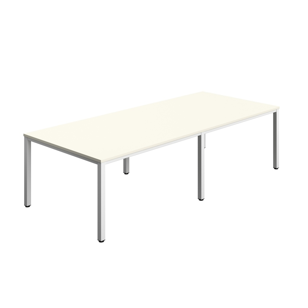 FRACTION INFINITY 280 X 120 MEETING TABLE - WHITE WITH WHITE LEGS