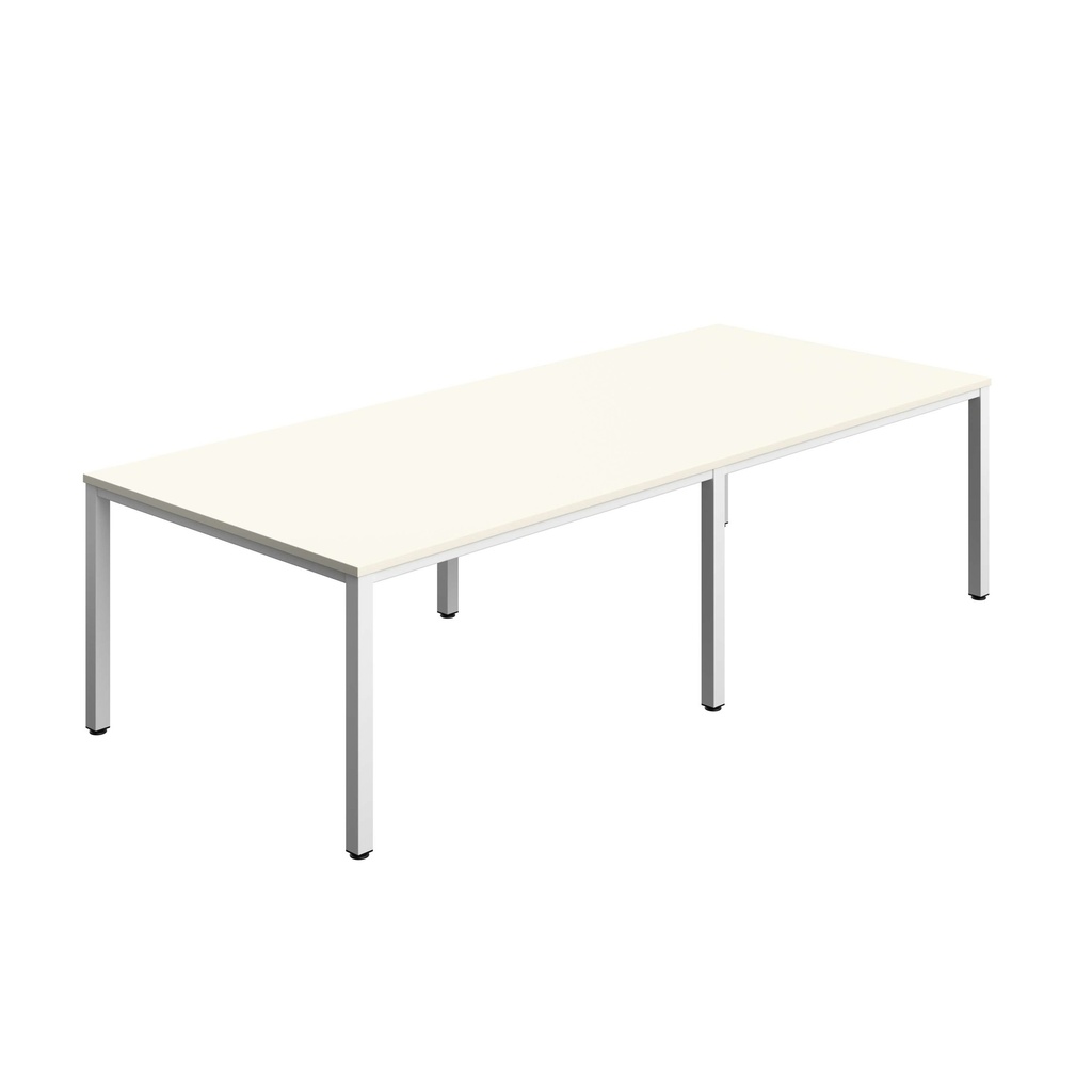 FRACTION INFINITY 280 X 120 MEETING TABLE - WHITE WITH WHITE LEGS