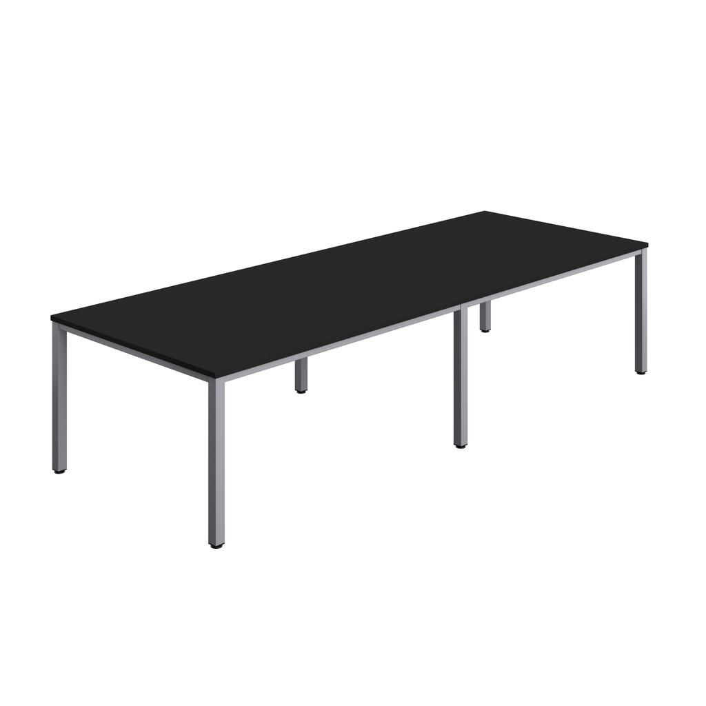 FRACTION INFINITY 320 X 120 MEETING TABLE - BLACK WITH SILVER LEGS