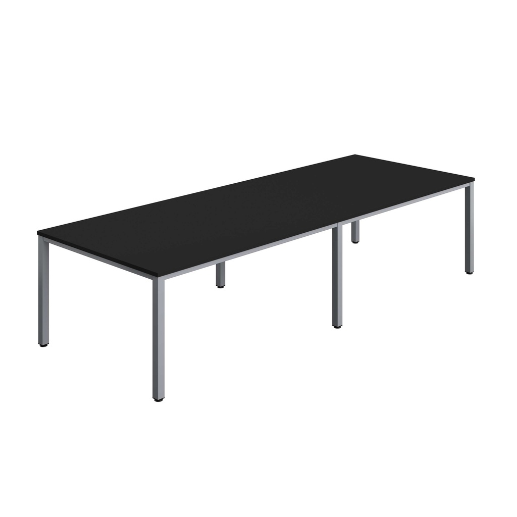 FRACTION INFINITY 320 X 120 MEETING TABLE - BLACK WITH SILVER LEGS
