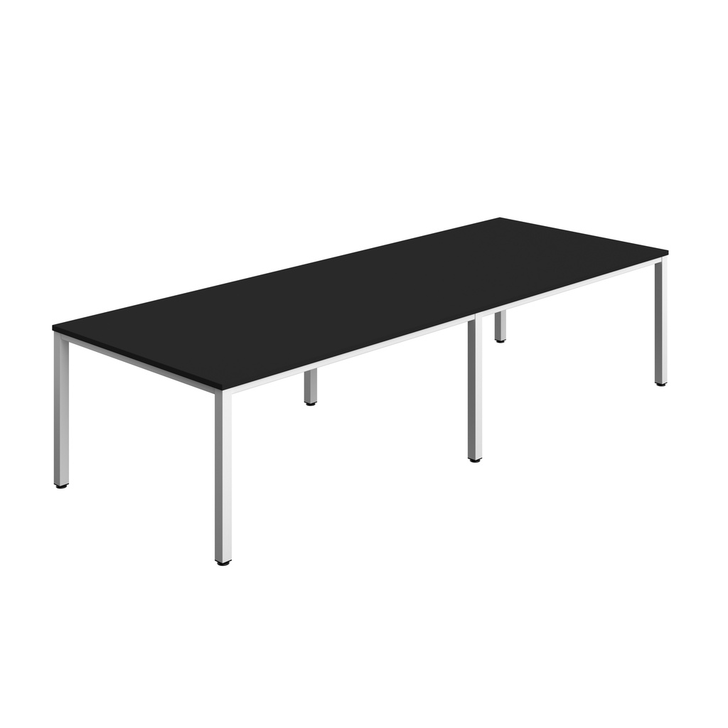 FRACTION INFINITY 320 X 120 MEETING TABLE - BLACK WITH WHITE LEGS