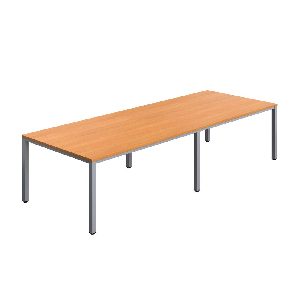 FRACTION INFINITY 320 X 120 MEETING TABLE - BEECH WITH SILVER LEGS