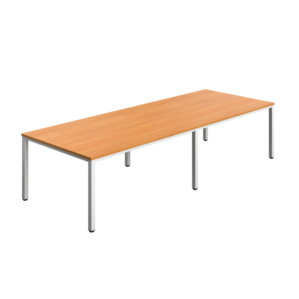 FRACTION INFINITY 320 X 120 MEETING TABLE - BEECH WITH WHITE LEGS