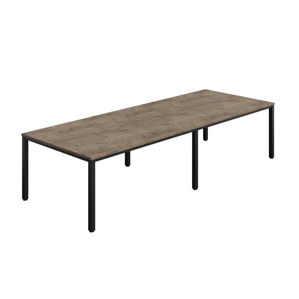 FRACTION INFINITY 320 X 120 MEETING TABLE - GREY NEBRASKA OAK WITH BLACK LEGS