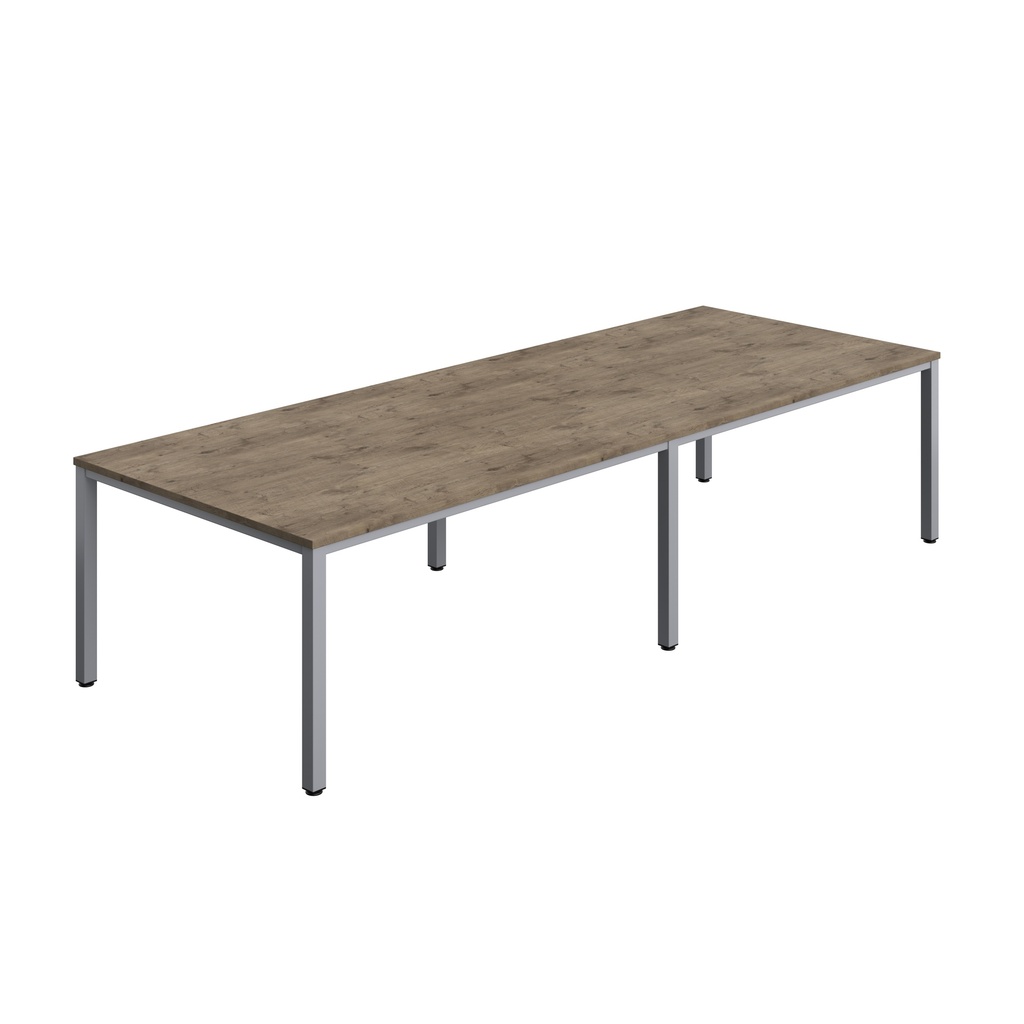 FRACTION INFINITY 320 X 120 MEETING TABLE - GREY NEBRASKA OAK WITH SILVER LEGS