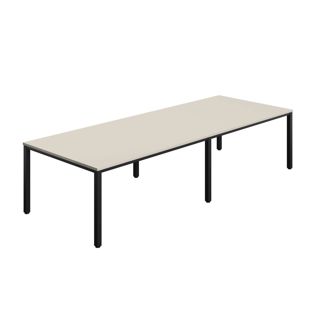 FRACTION INFINITY 320 X 120 MEETING TABLE - GREY WITH BLACK LEGS