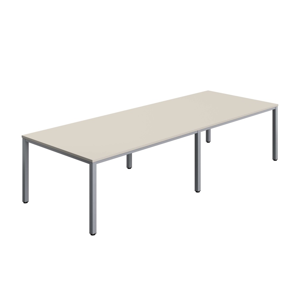 FRACTION INFINITY 320 X 120 MEETING TABLE - GREY WITH SILVER LEGS
