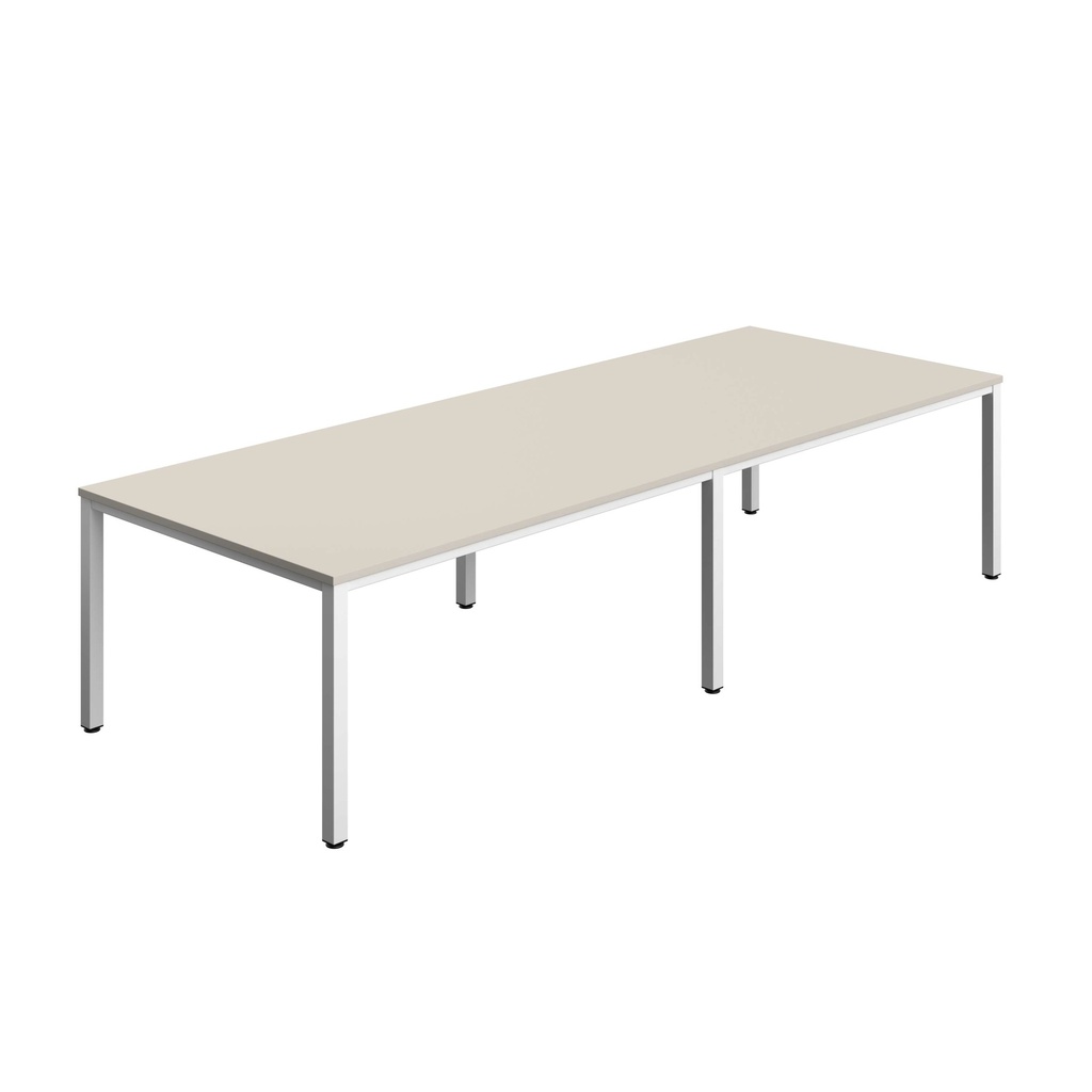 FRACTION INFINITY 320 X 120 MEETING TABLE - GREY WITH WHITE LEGS