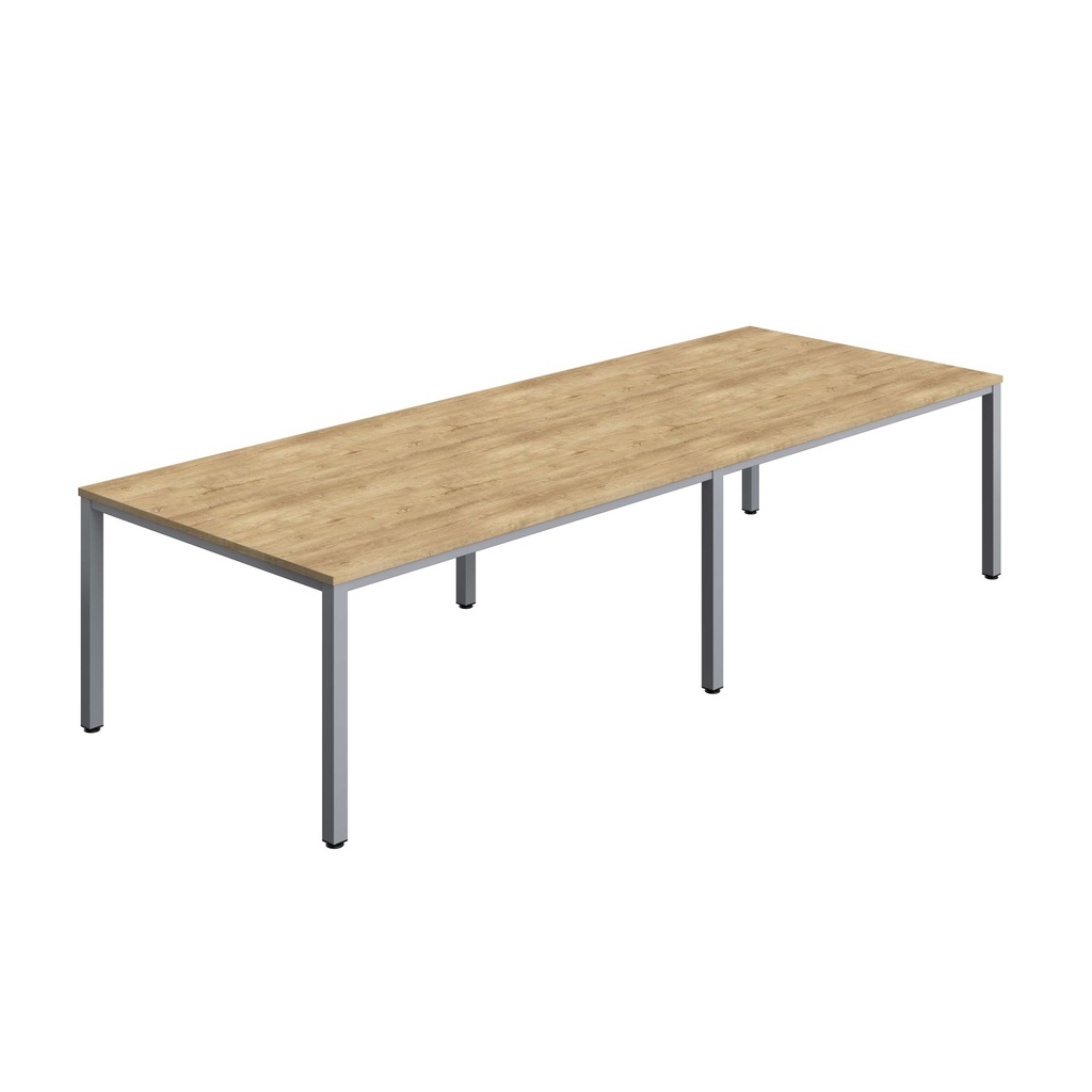 FRACTION INFINITY 320 X 120 MEETING TABLE - NATURAL NEBRASKA OAK WITH SILVER LEGS