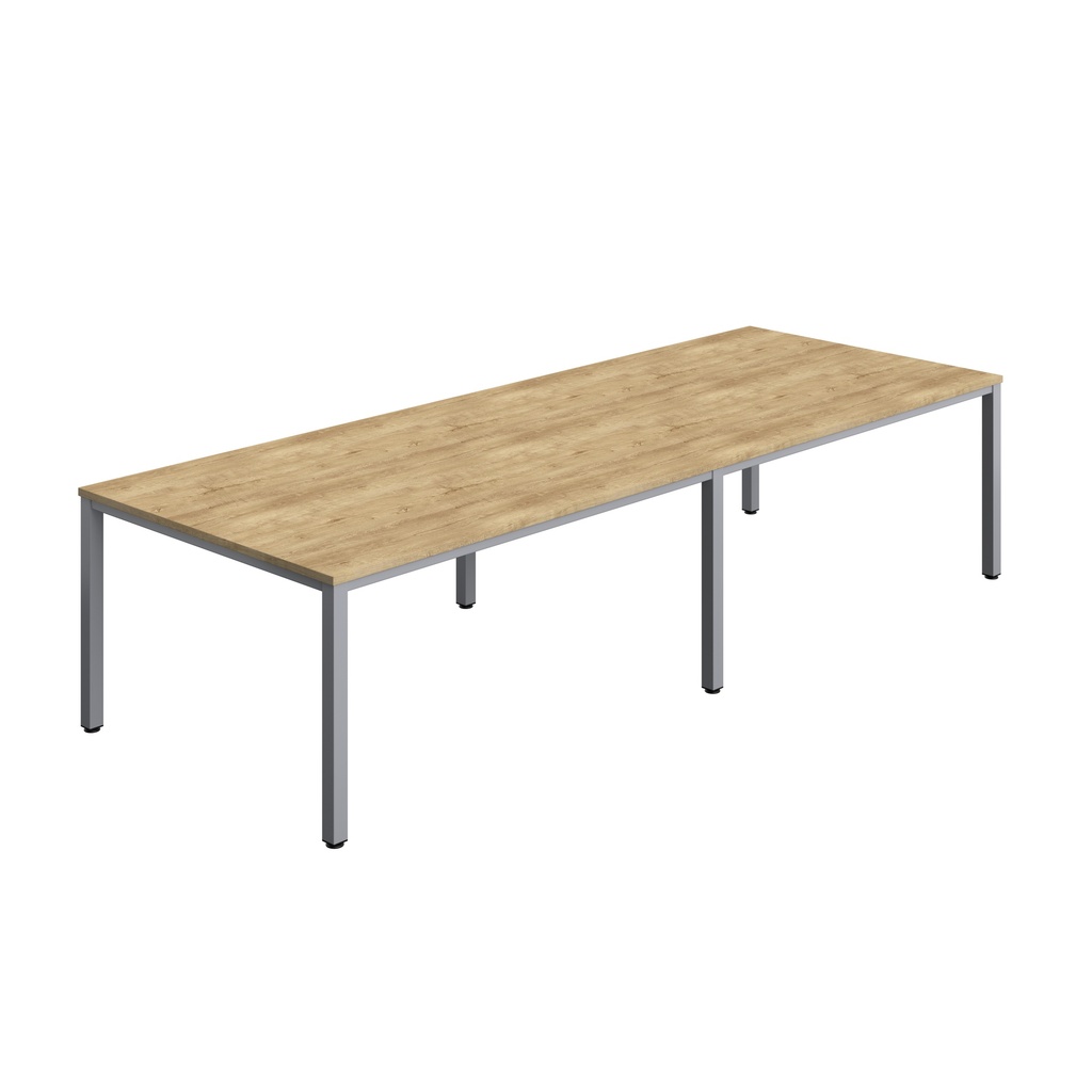 FRACTION INFINITY 320 X 120 MEETING TABLE - NATURAL NEBRASKA OAK WITH SILVER LEGS