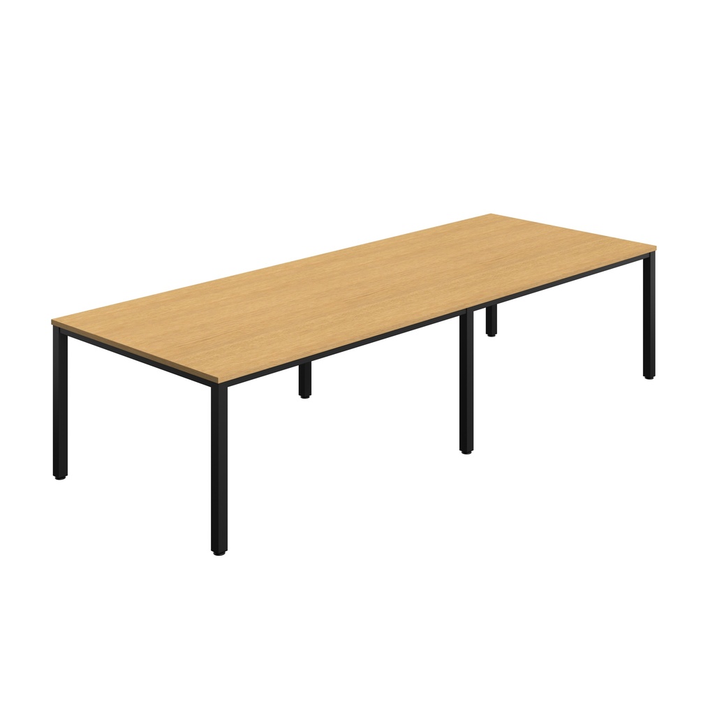 FRACTION INFINITY 320 X 120 MEETING TABLE - SORANO OAK WITH BLACK LEGS