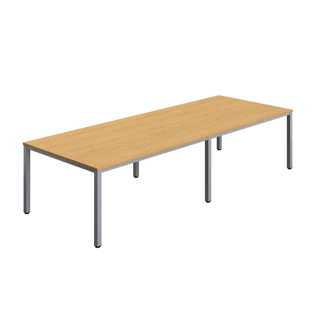 FRACTION INFINITY 320 X 120 MEETING TABLE - SORANO OAK WITH SILVER LEGS