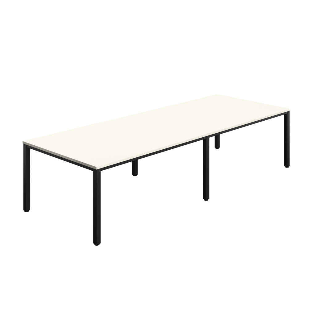 FRACTION INFINITY 320 X 120 MEETING TABLE - WHITE WITH BLACK LEGS