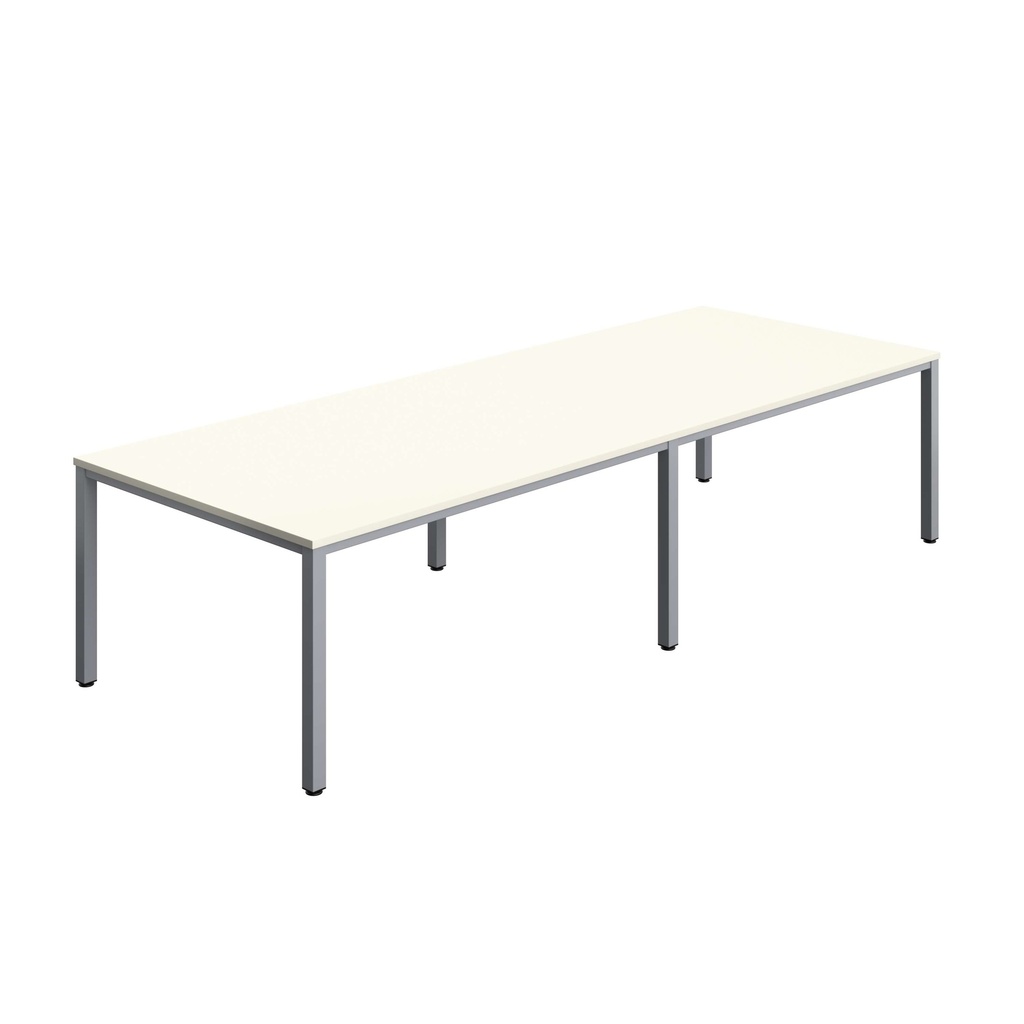 FRACTION INFINITY 320 X 120 MEETING TABLE - WHITE WITH SILVER LEGS