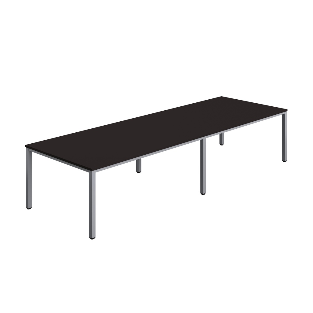 FRACTION INFINITY 360 X 120 MEETING TABLE - ANTHRACITE WITH SILVER LEGS