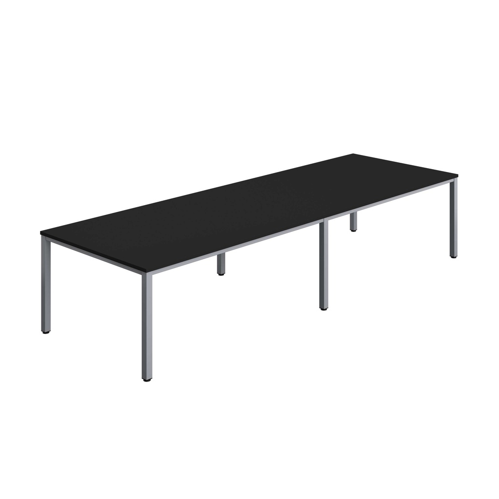 FRACTION INFINITY 360 X 120 MEETING TABLE - BLACK WITH SILVER LEGS