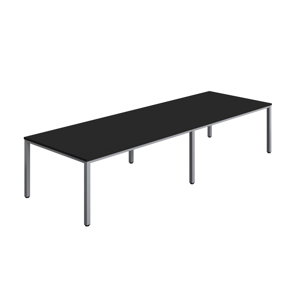 FRACTION INFINITY 360 X 120 MEETING TABLE - BLACK WITH SILVER LEGS