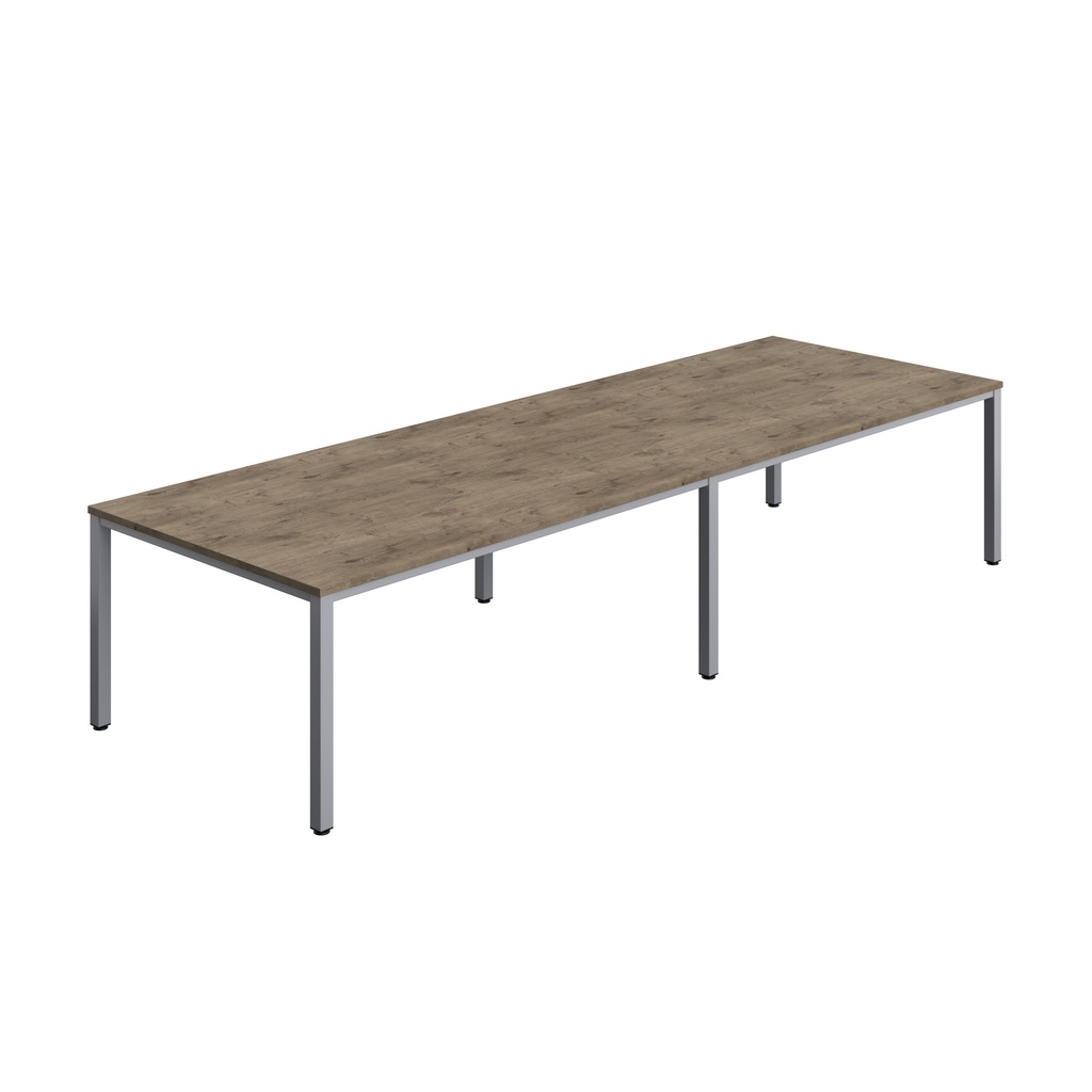FRACTION INFINITY 360 X 120 MEETING TABLE - GREY NEBRASKA OAK WITH SILVER LEGS