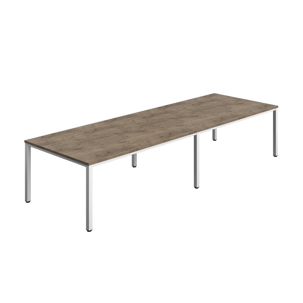 FRACTION INFINITY 360 X 120 MEETING TABLE - GREY NEBRASKA OAK WITH WHITE LEGS