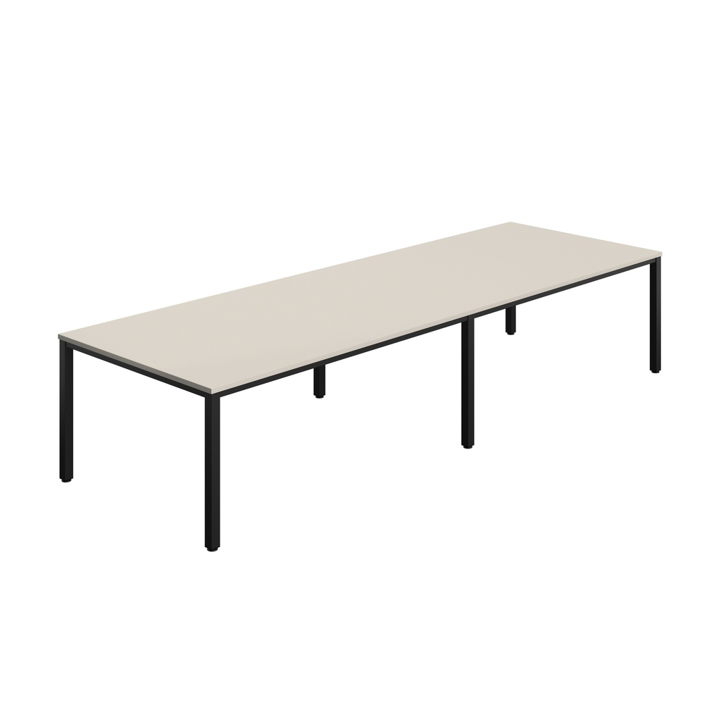 FRACTION INFINITY 360 X 120 MEETING TABLE - GREY WITH BLACK LEGS