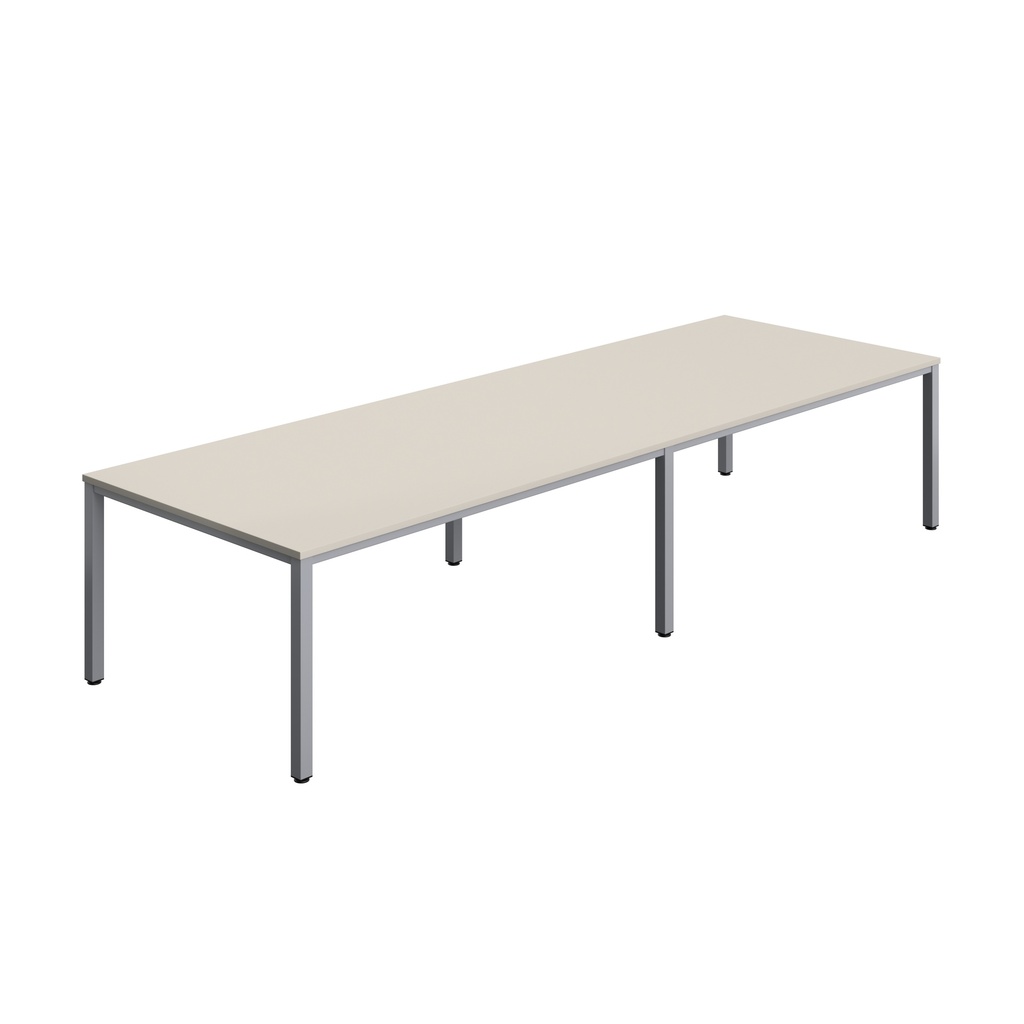 FRACTION INFINITY 360 X 120 MEETING TABLE - GREY WITH SILVER LEGS