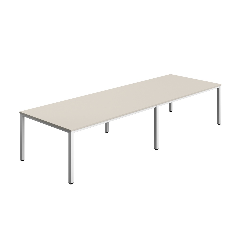 FRACTION INFINITY 360 X 120 MEETING TABLE - GREY WITH WHITE LEGS
