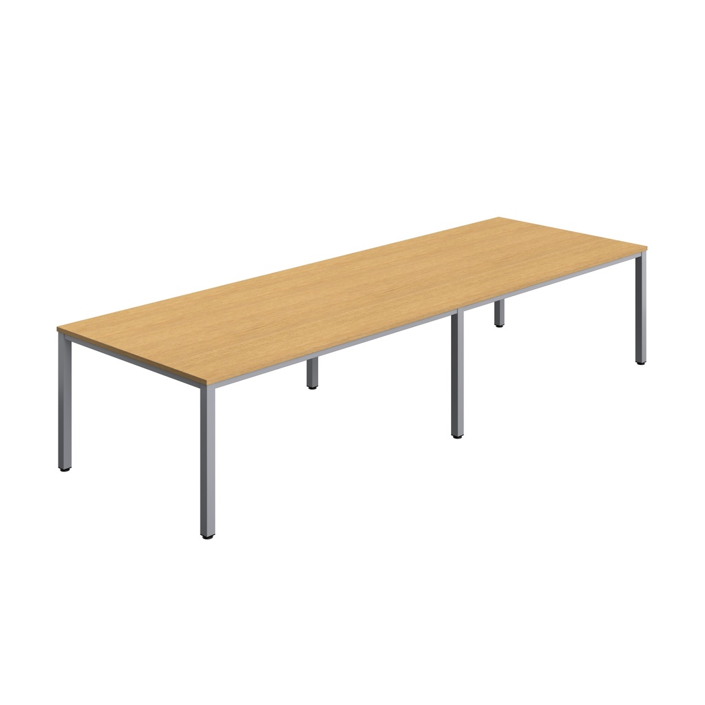 FRACTION INFINITY 360 X 120 MEETING TABLE - SORANO OAK WITH SILVER LEGS