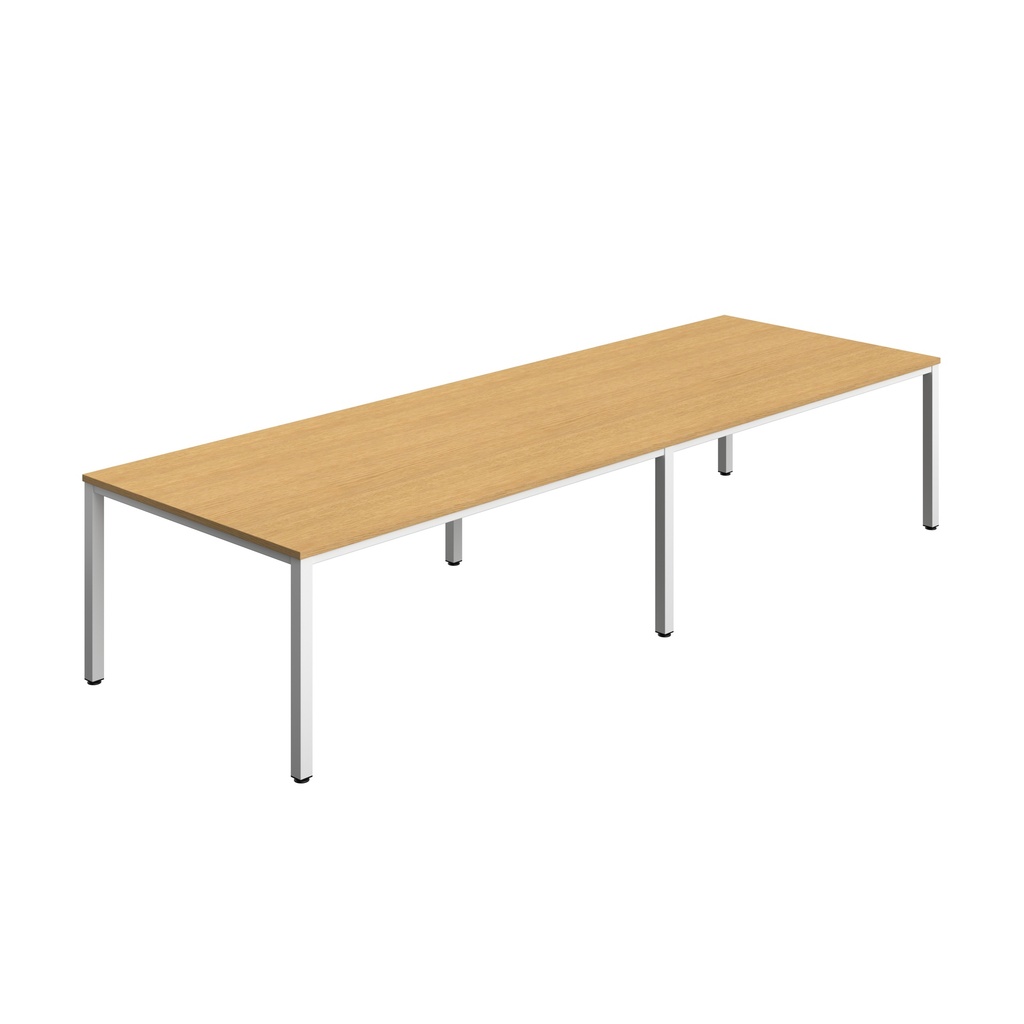 FRACTION INFINITY 360 X 120 MEETING TABLE - SORANO OAK WITH WHITE LEGS