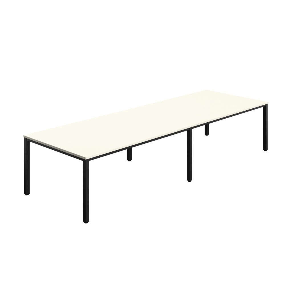 FRACTION INFINITY 360 X 120 MEETING TABLE - WHITE WITH BLACK LEGS