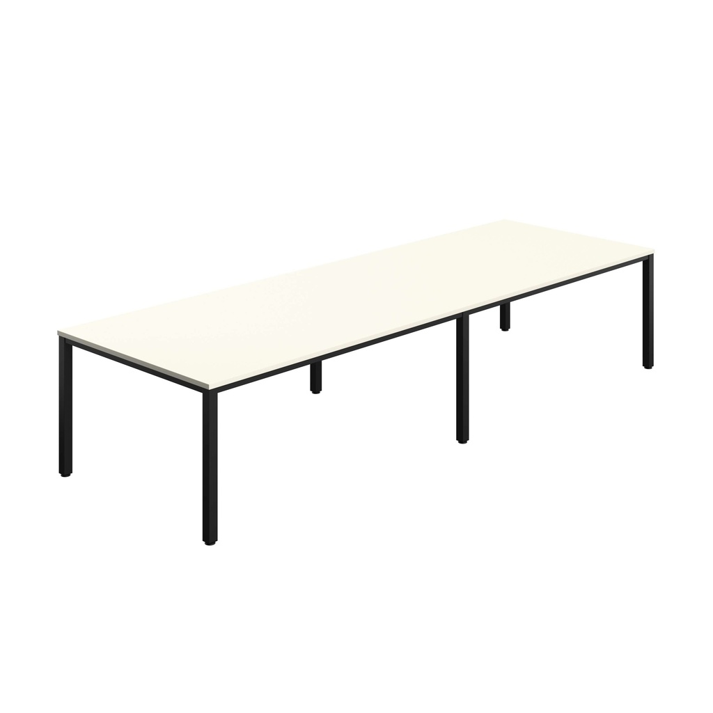 FRACTION INFINITY 360 X 120 MEETING TABLE - WHITE WITH BLACK LEGS