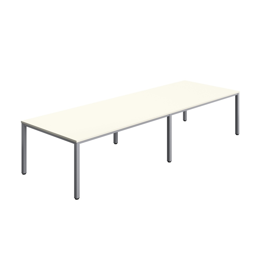 FRACTION INFINITY 360 X 120 MEETING TABLE - WHITE WITH SILVER LEGS