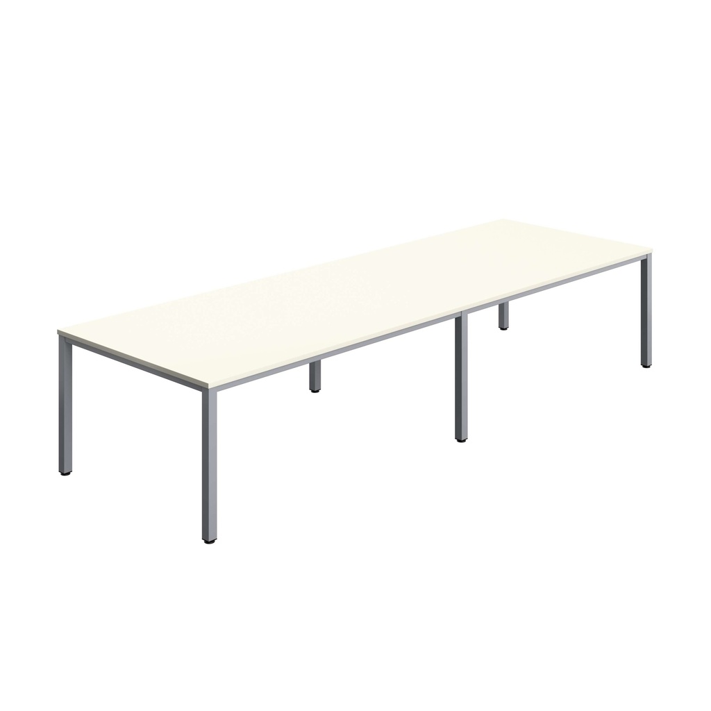 FRACTION INFINITY 360 X 120 MEETING TABLE - WHITE WITH SILVER LEGS
