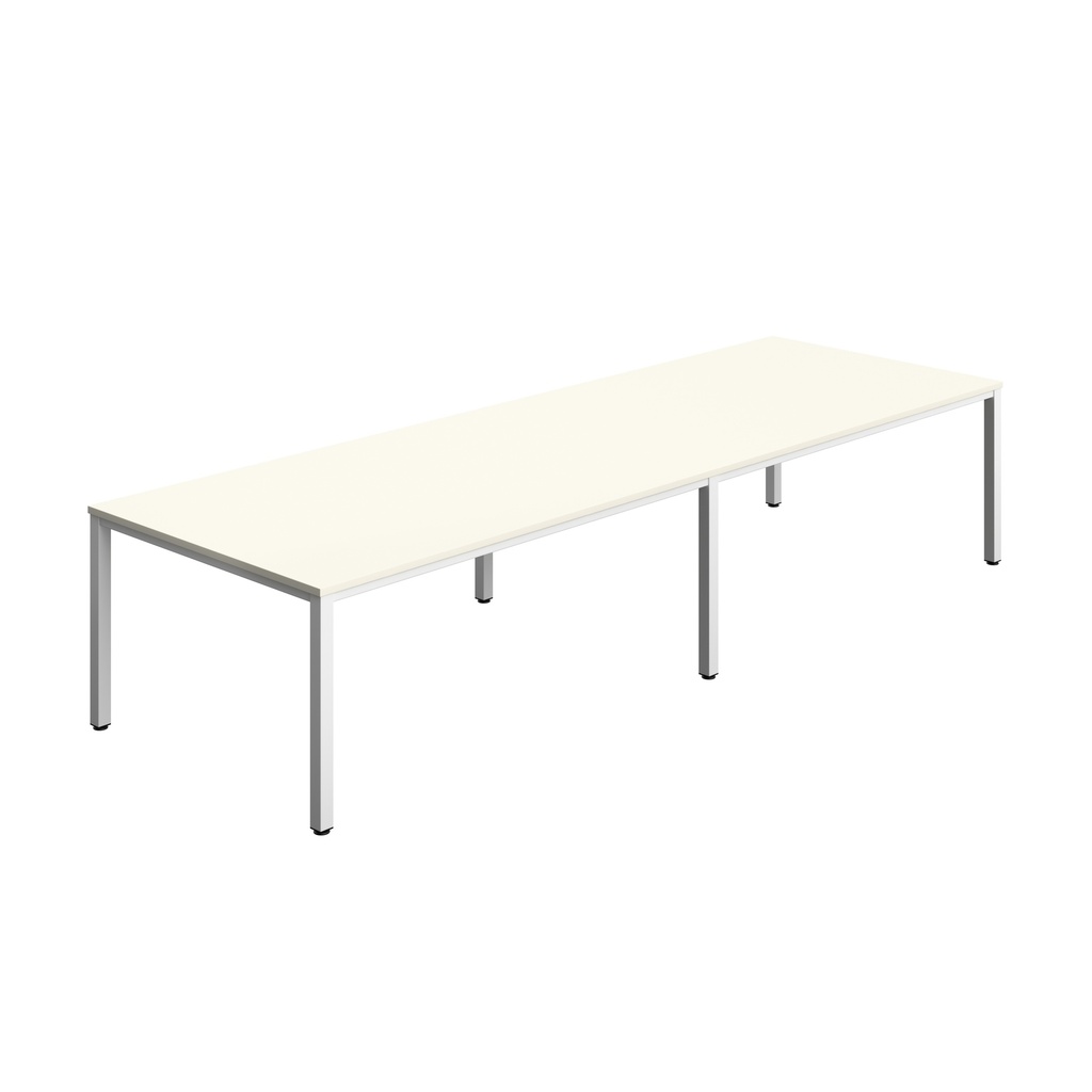 FRACTION INFINITY 360 X 120 MEETING TABLE - WHITE WITH WHITE LEGS