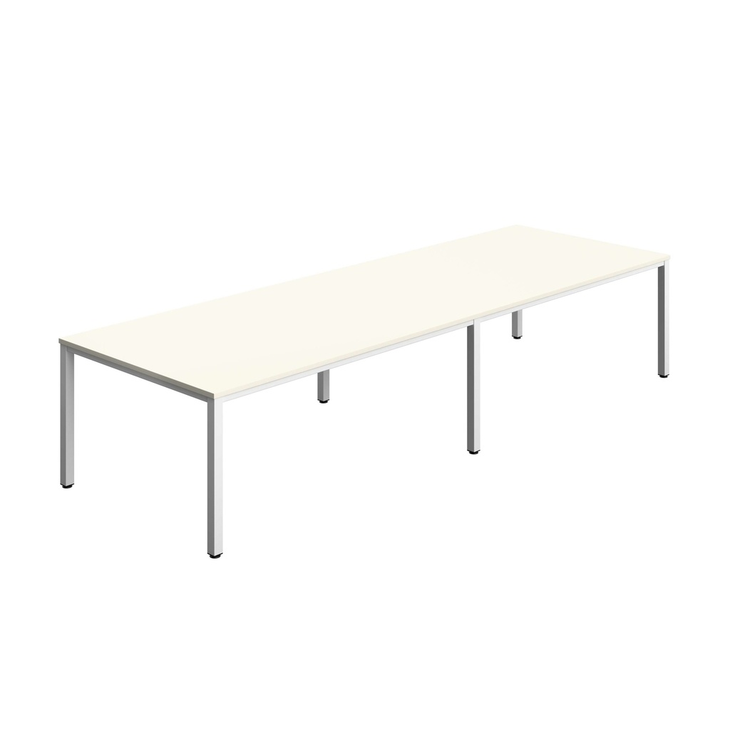 FRACTION INFINITY 360 X 120 MEETING TABLE - WHITE WITH WHITE LEGS